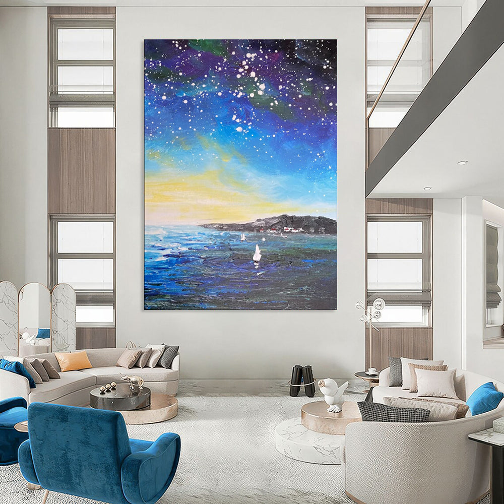 Hand-Painted Personalized Abstract Painting for Living Room & Entryway LargeART1902