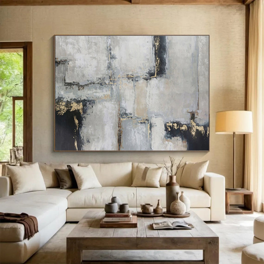 “Harmonic Cosmos” Large - Format Abstract Canvas for Dining Room & Living Room DKH351
