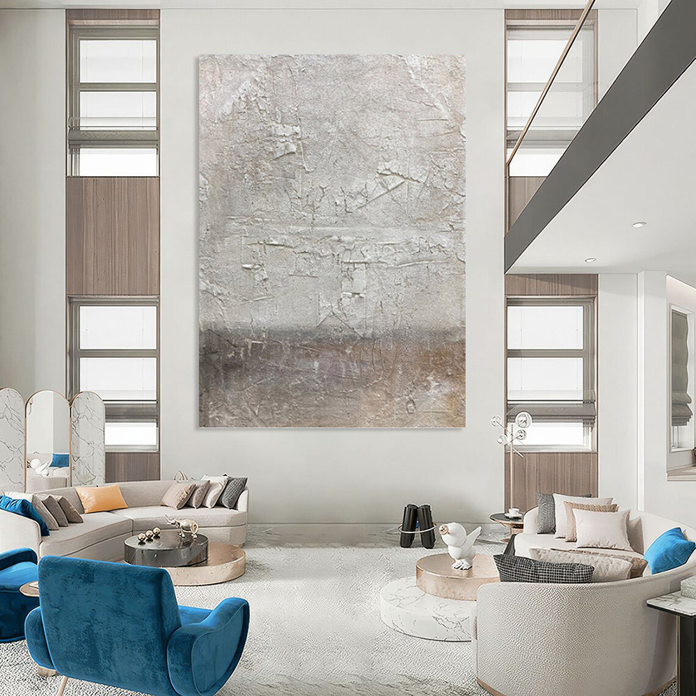 Mega - Format Hand - Painted Textured Custom Abstract Canvas, for Hotel and Entryway DKH1491
