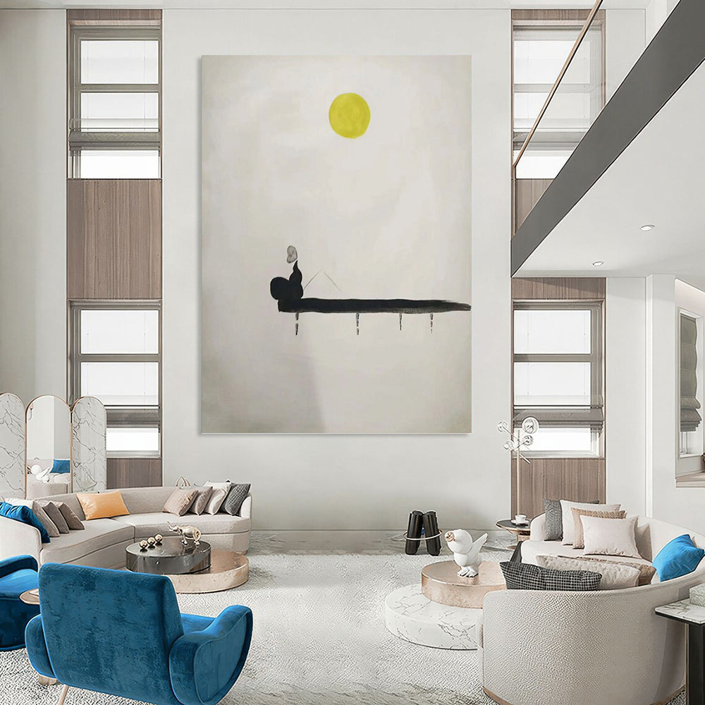 Extended - Sized Vertical Hand - Painted Textured Custom Abstract Rhapsody for Office and Hallway DKH1562