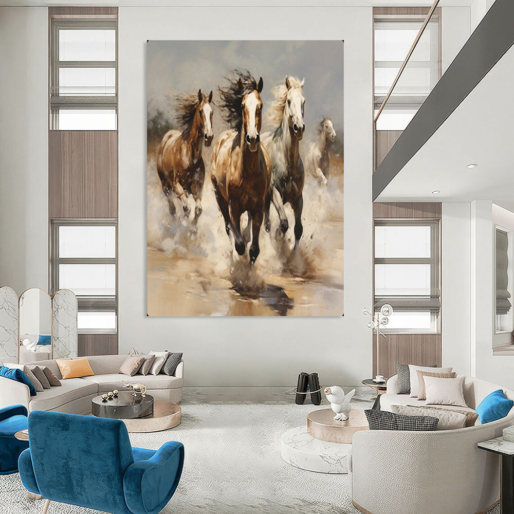 Hand-Painted Large-Scale Textured Abstract Wall Art for Kitchen & Dining Nook LargeART2131