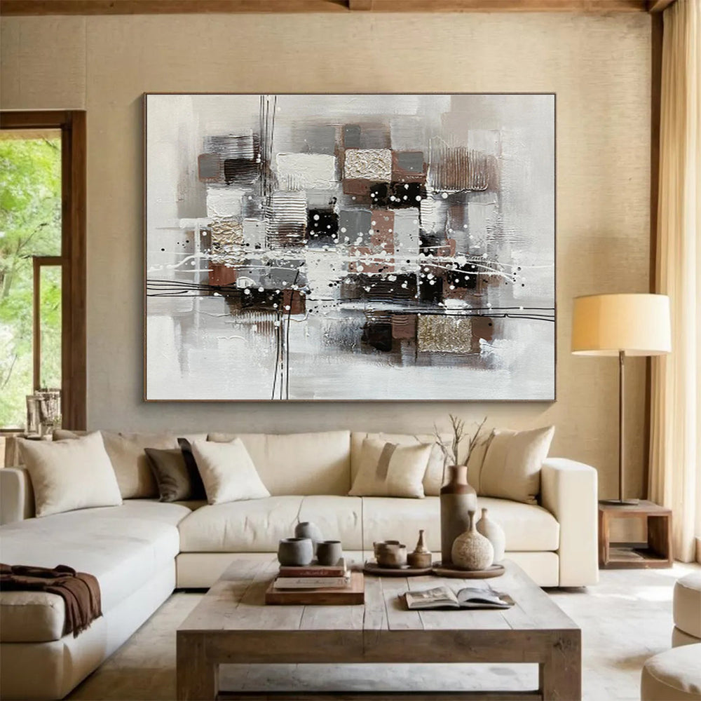 “Dynamic Reverberations” Giant Abstract Artwork for Living Room & Dining Room DKH354
