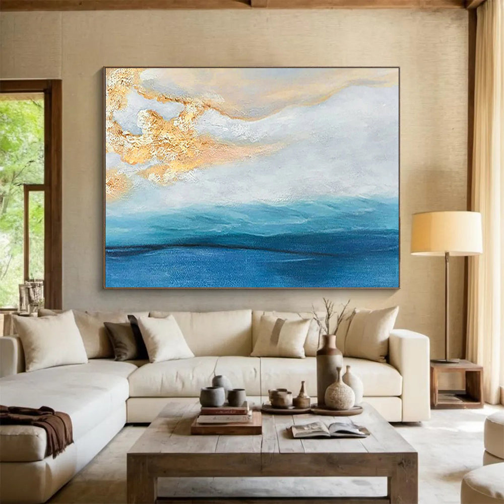 Oversized Hand-Painted Abstract Canvases for Entryway & Office LargeART1521