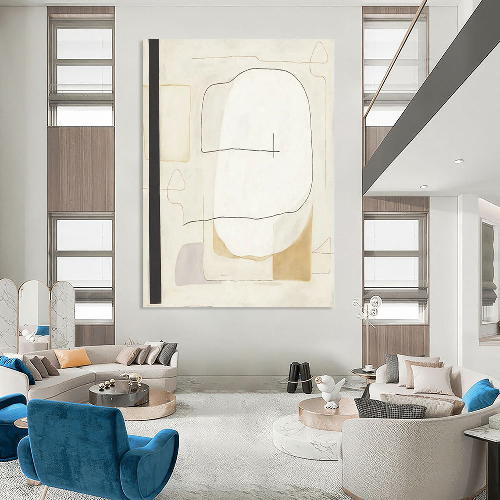 Immense - Sized Hand - Painted Custom Abstract Artwork for Bedroom and Living Room DTP025
