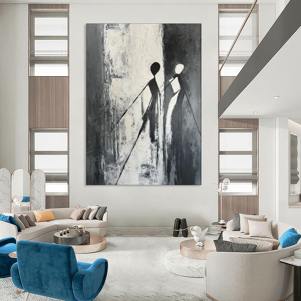 Bold & Graphic Hand-Painted Custom Abstract Painting for Living Room & Office LargeART1996
