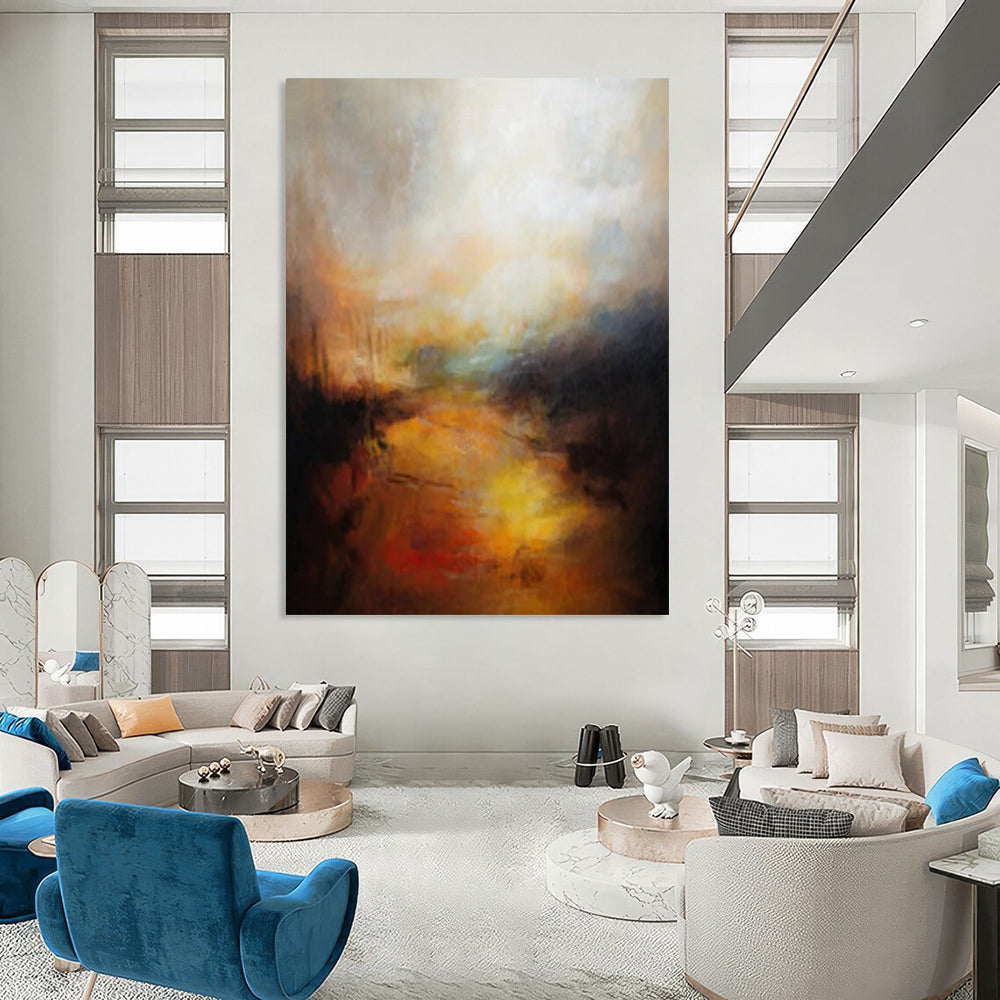 Massive-Scale Hand-Painted Abstract Canvases for Bedroom & Hallway LargeART2333