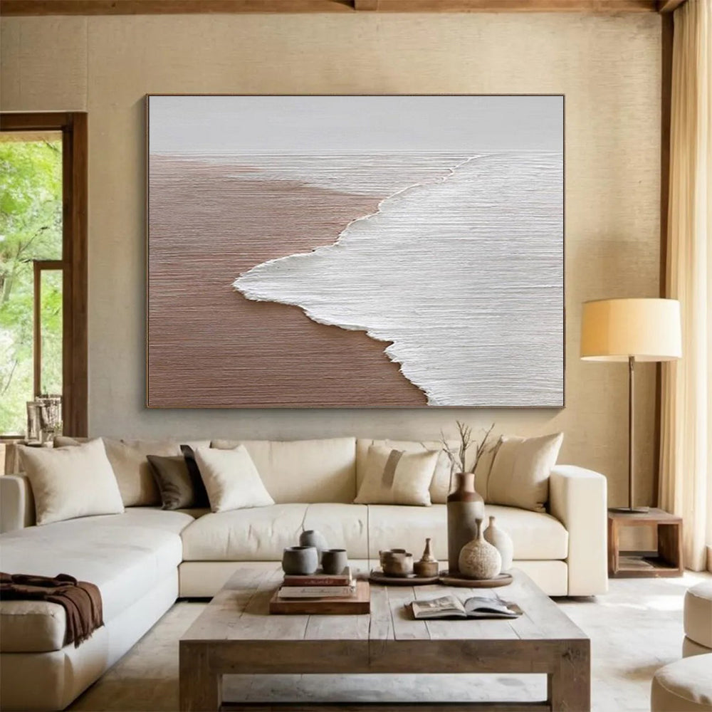 Minimalist Beach Wave Art - Serene Living Room or Bathroom Decor DLZ178