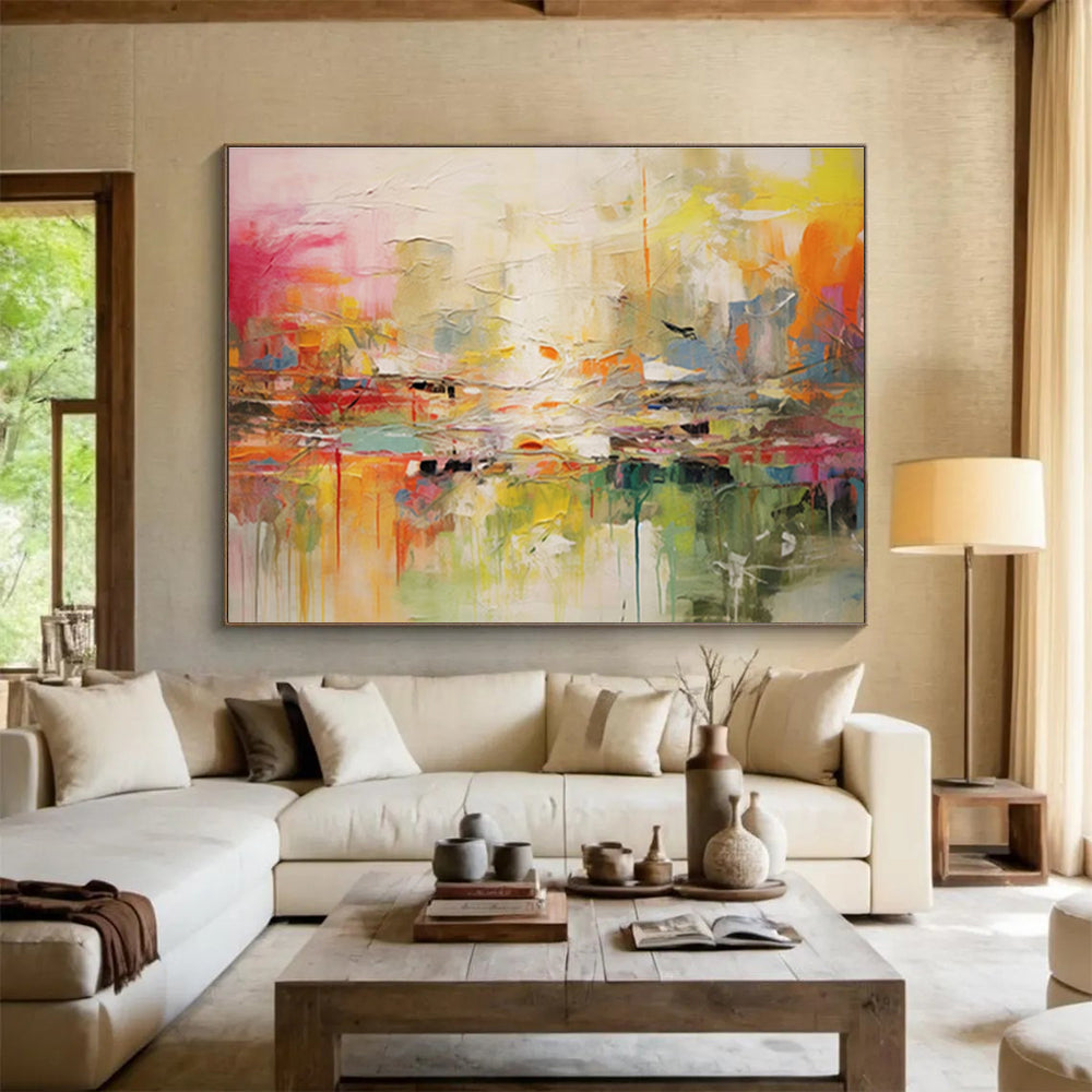 Massive Textured Hand - Painted Abstract Canvas for Artistic Emphasis DKH688
