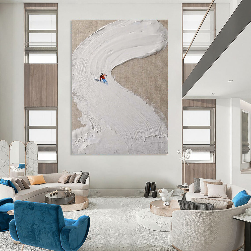 Handmade Big-Scale Abstract Art: Textured Wonders for Bar & Entryway DTP311