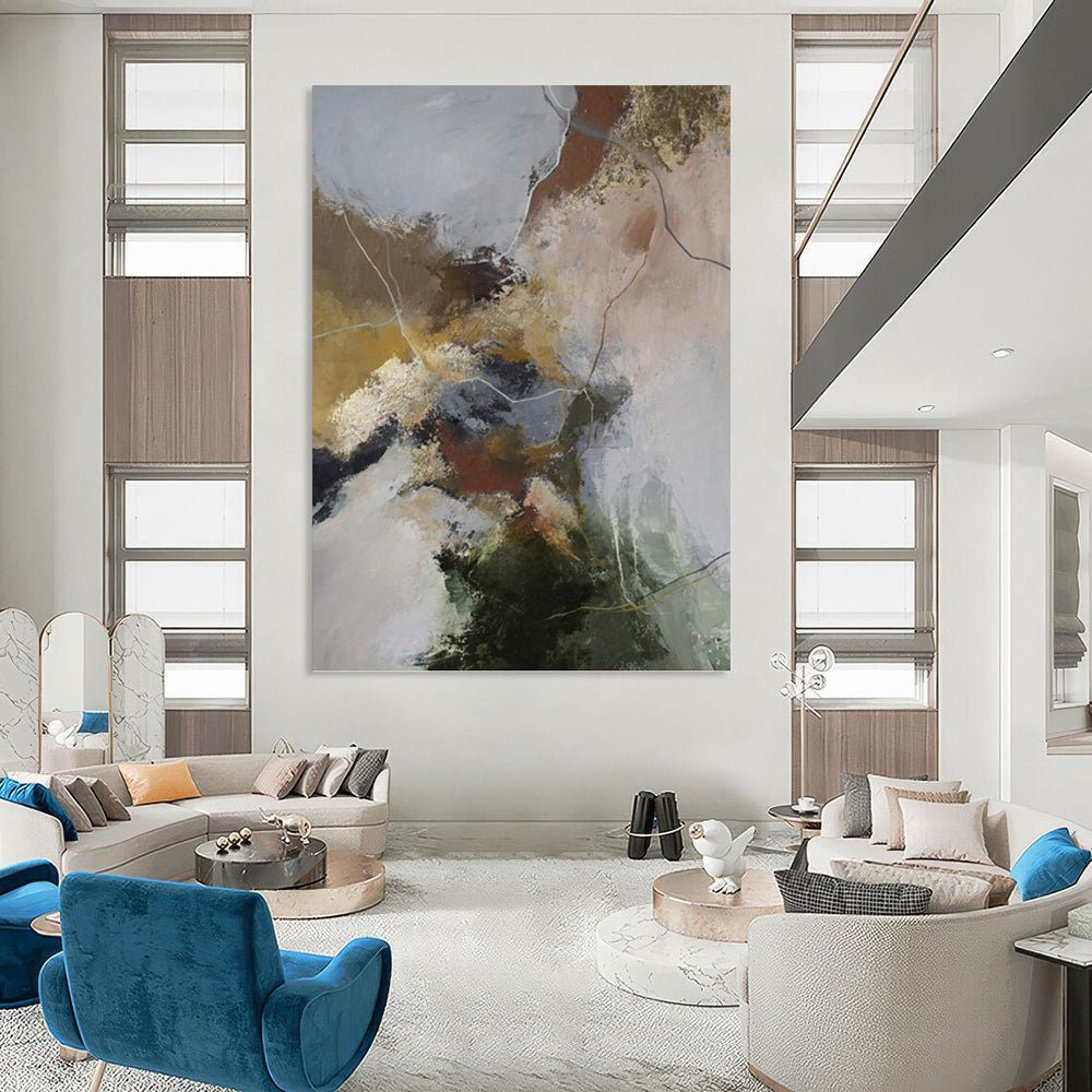 Custom - Tailored Hand - Painted Textured Abstract Canvas for Bedroom & Dining Room DKH1004
