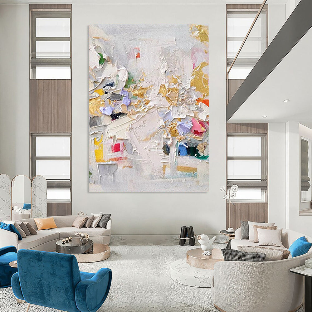 Immense Hand - Painted Custom Textured Abstract Art for Hallway & Hotel Lobby DKH1027