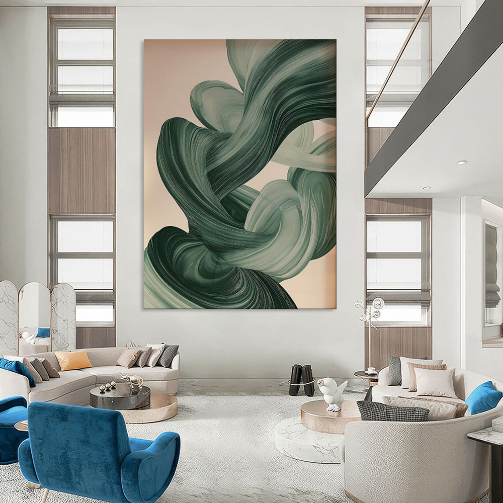 Custom Hand-Painted Abstract Mural for Office & Hotel LargeART1928