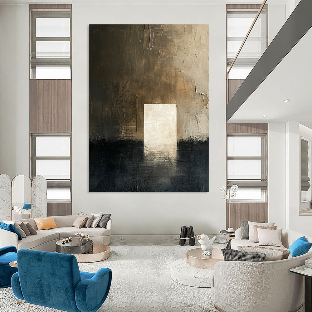 Immense Hand - Painted Textured Custom Abstract Canvas for Office and Entryway DTP008