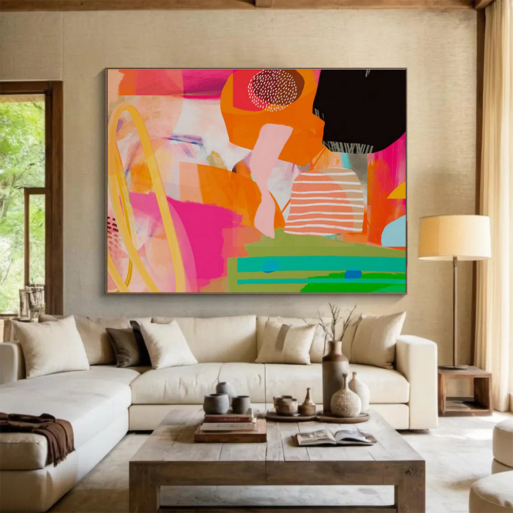 “Whispering Veils” Giant Abstract Wall Decor for Living Room & Hallway DKH205