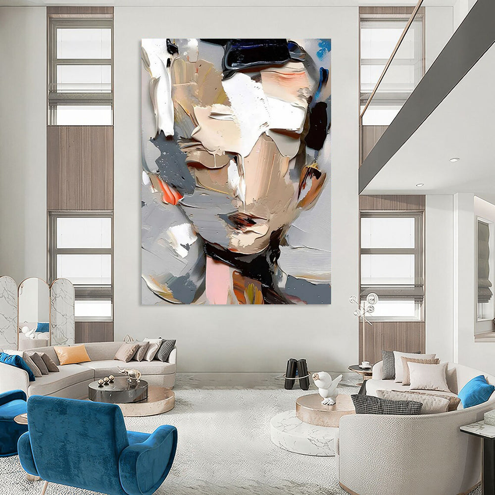 Big-Size Handmade Abstract Creations: Textured Styles for Bedroom & Entryway DTP320