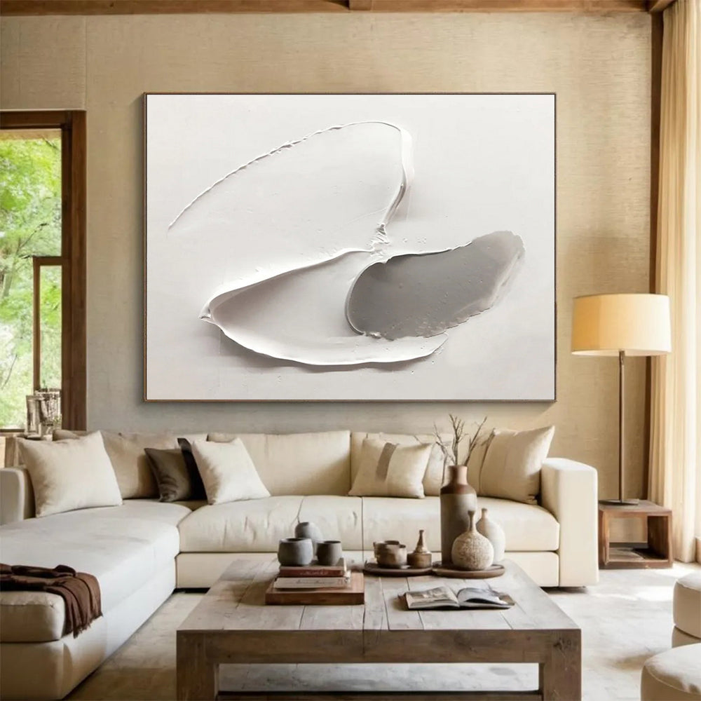 Trendy Large Abstract Wall Art with Edgy Textured Elements for Office & Bar DKH912
