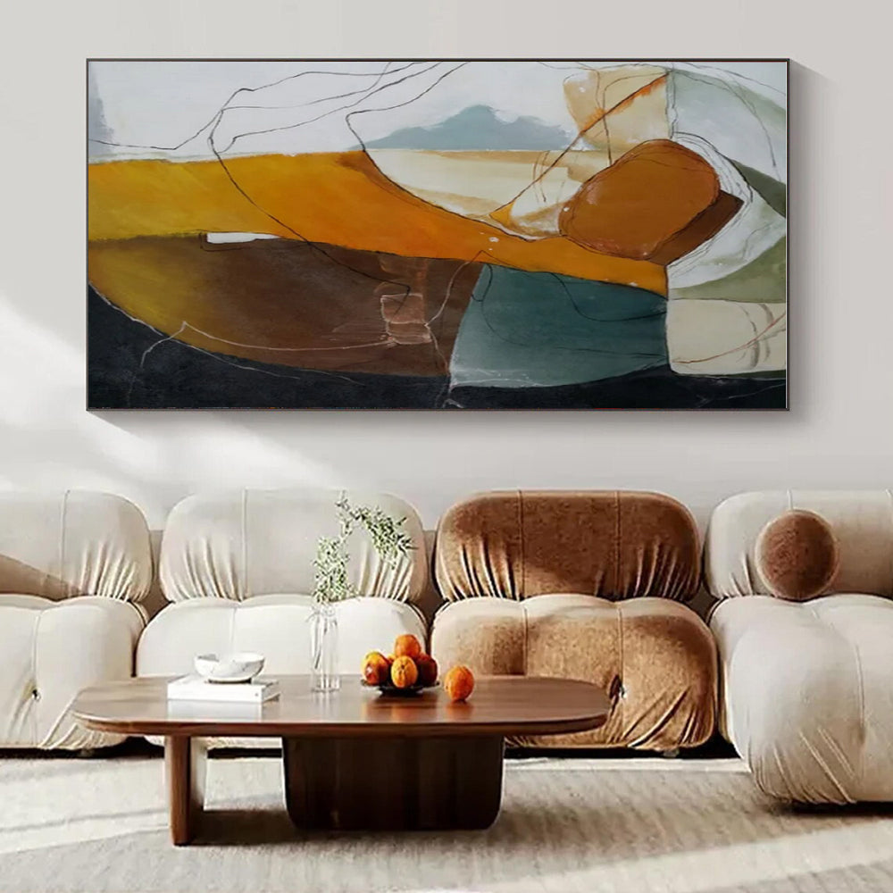 Oversized Custom Hand-Painted Abstract Art for Bedroom & Hotel Kids' Storytelling Rooms LargeART1457