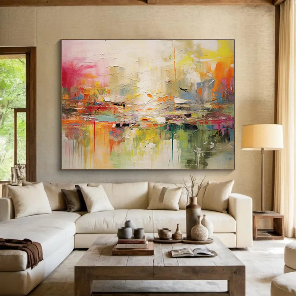 Enormous Hand-Painted Abstract Murals for Entryway & Living Room LargeART1536