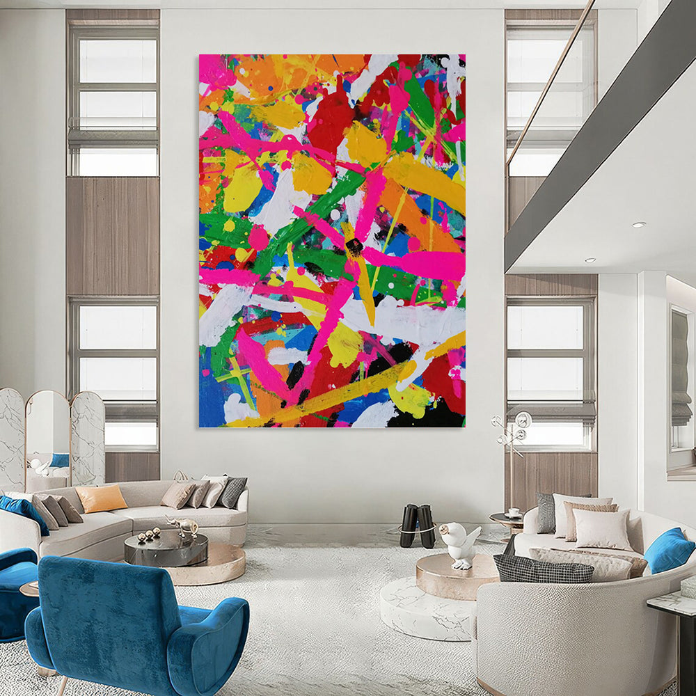 Warmly Large - Scale Hand - Painted Textured Abstract for Veterinary Clinic & Pet Grooming Salon DKH1260