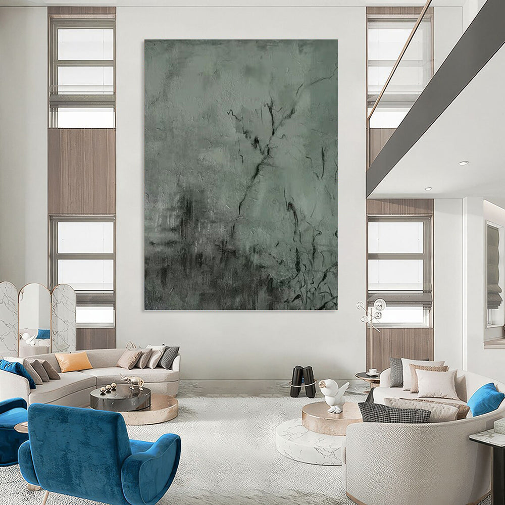 Monumental Hand - Painted Textured Abstract for Study & Conservatory DKH1205