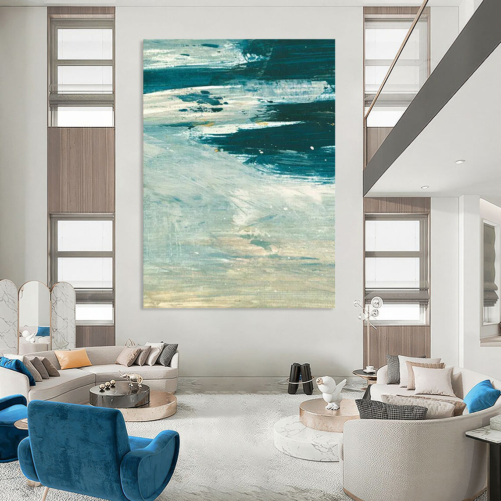Large-Scale Custom Abstract Art: Hand-Painted, Textured Excellence DTP176