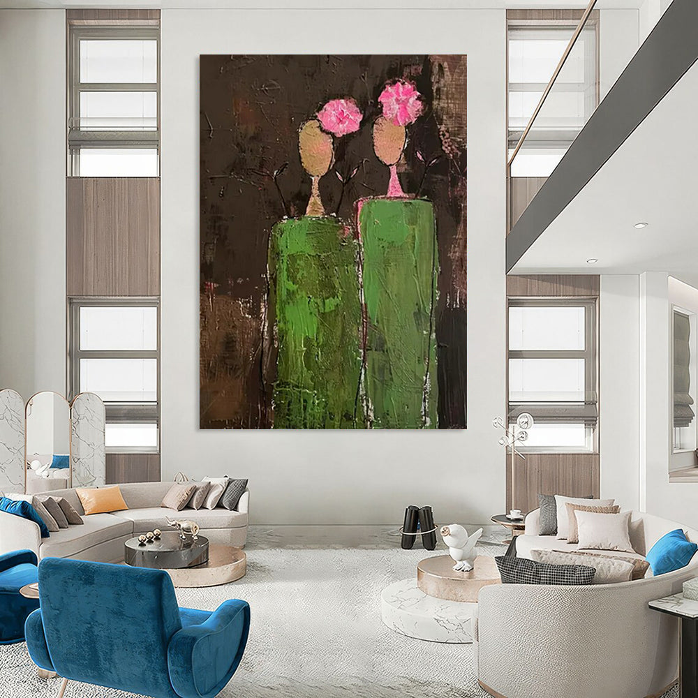Expansive Hand-Painted Abstract Artworks for Bedroom & Nursery Nook LargeART2242