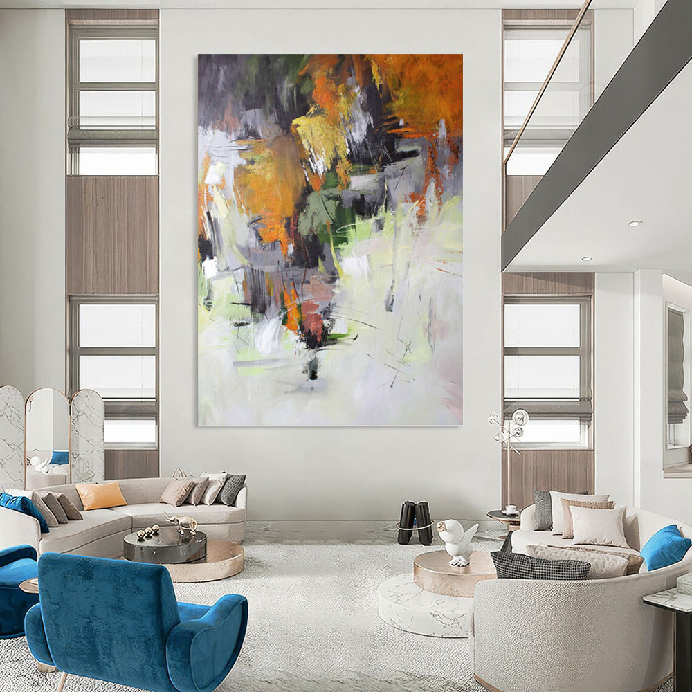 Vast Custom - Textured Hand - Painted Abstract Mural for Bedroom & Office DKH1021