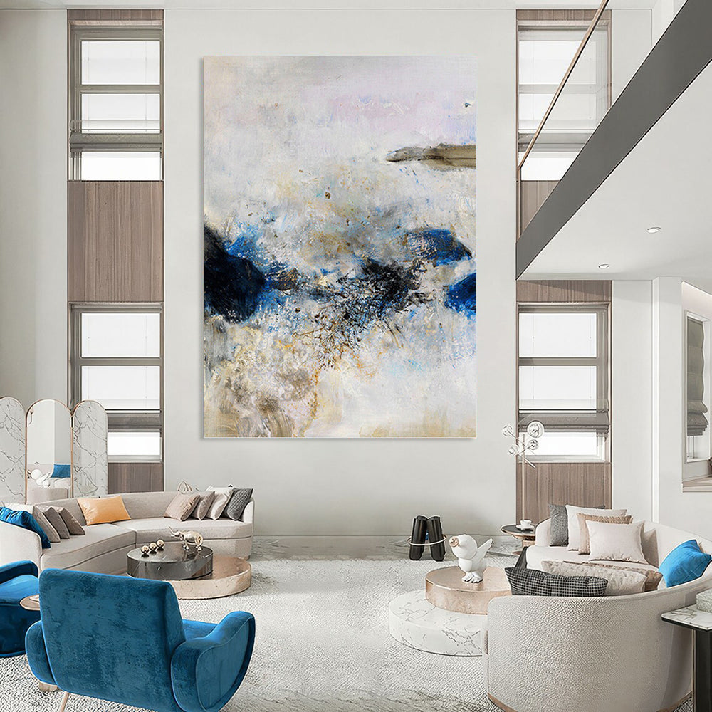 Immense - Proportioned Vertical Hand - Painted Custom Textured Abstract Masterpiece, Ideal for Living Room and Bar DKH1521