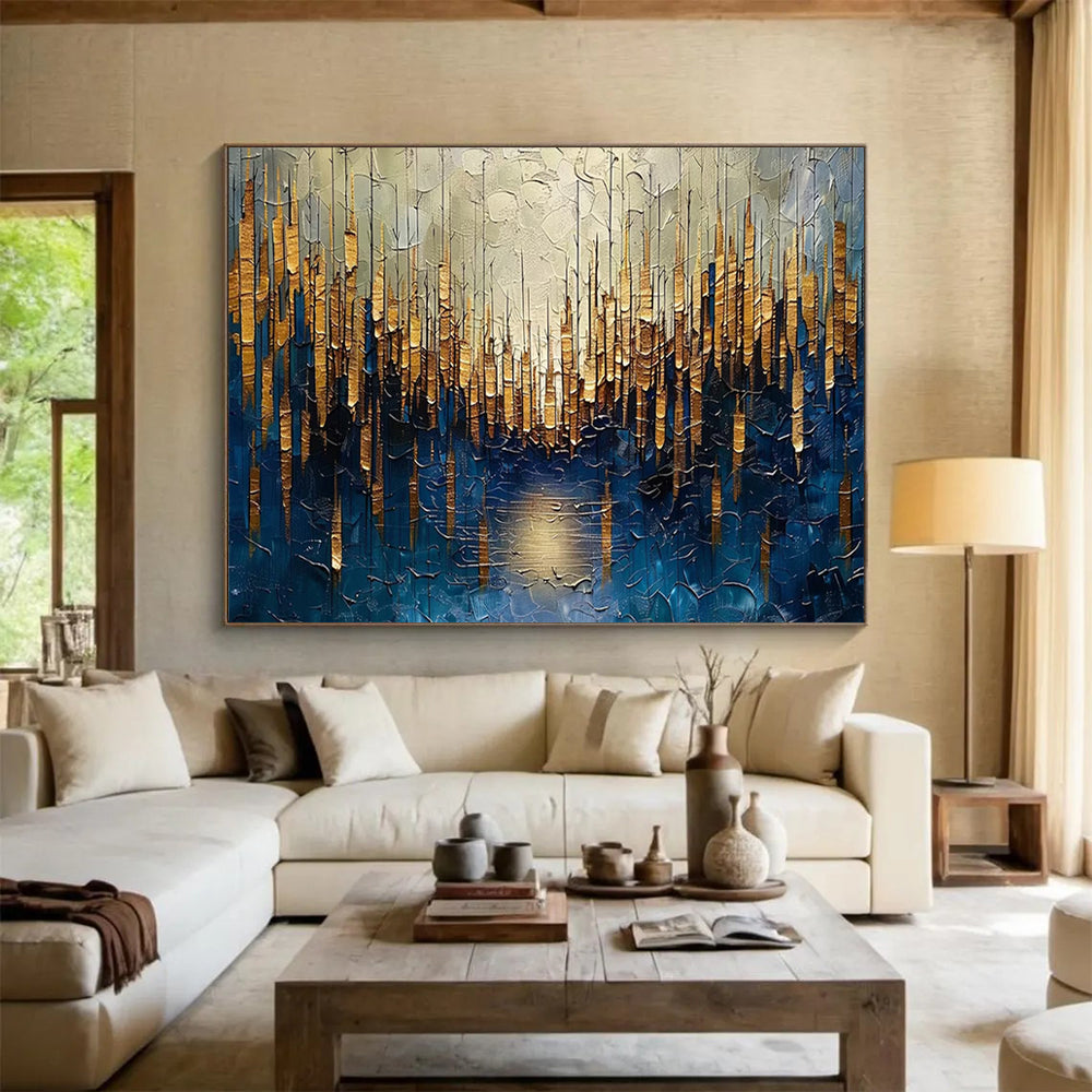 Golden Forest Abstract: A Luxurious Nature - Inspired Masterpiece DLZ157