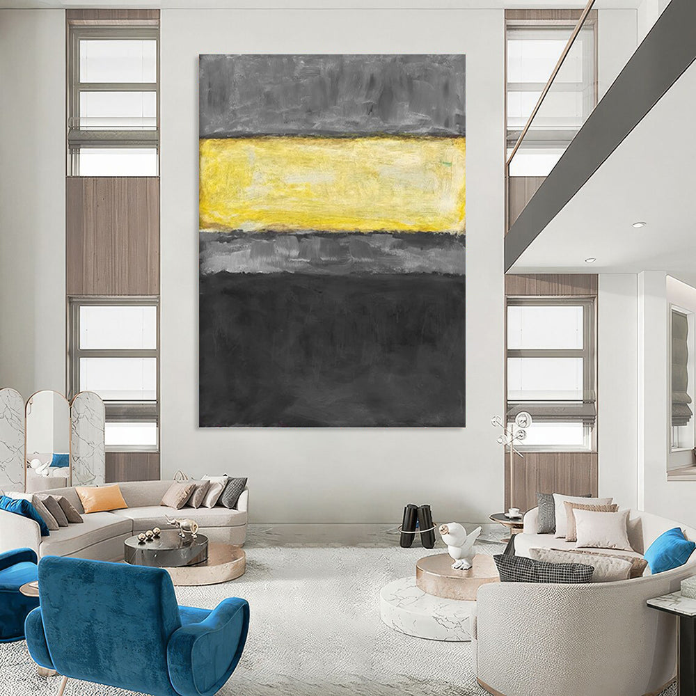 Enormous Vertical Hand - Painted Custom Abstract Symphony (with Hazy - Mist Textures) for Office and Dining Room DKH1625