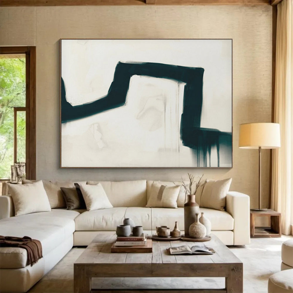 Dramatic Black Stroke - Edgy Entryway Art DLZ115