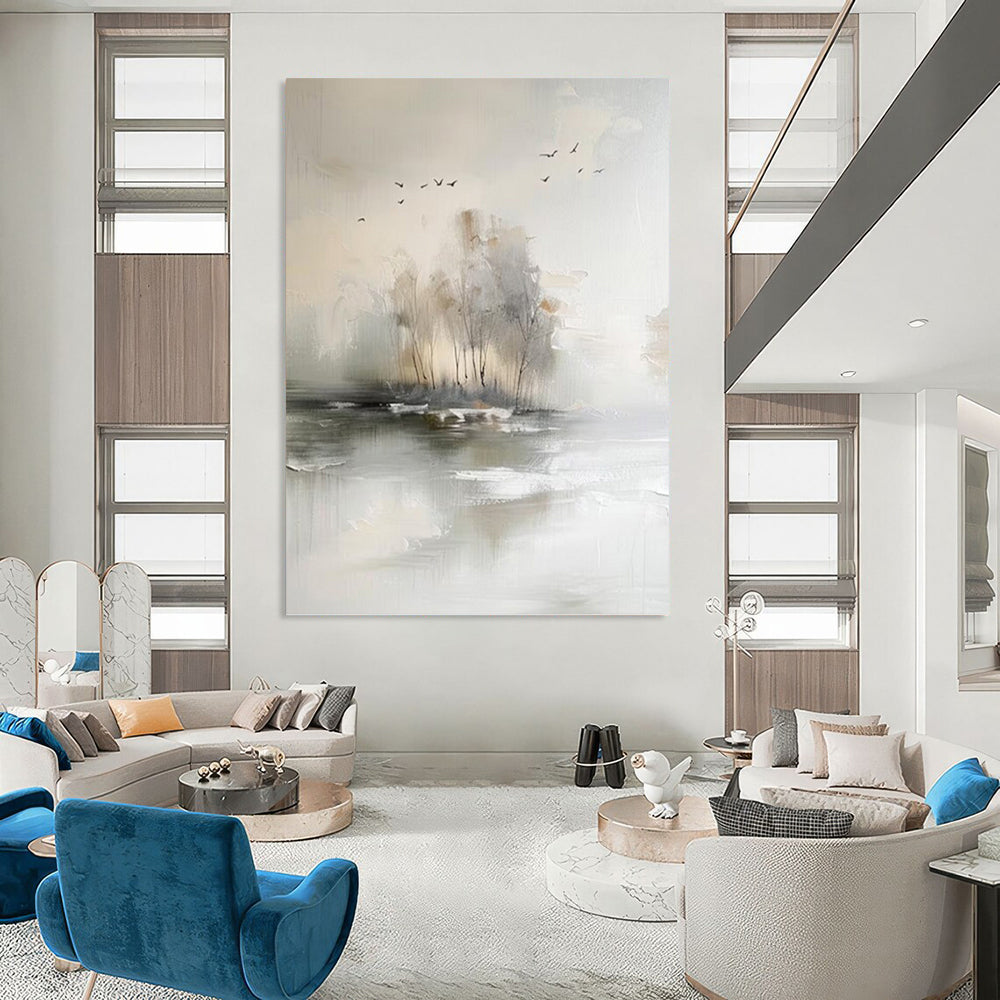 Large - Scale Hand - Painted Textured Abstract for Bedroom & Bar DKH1190