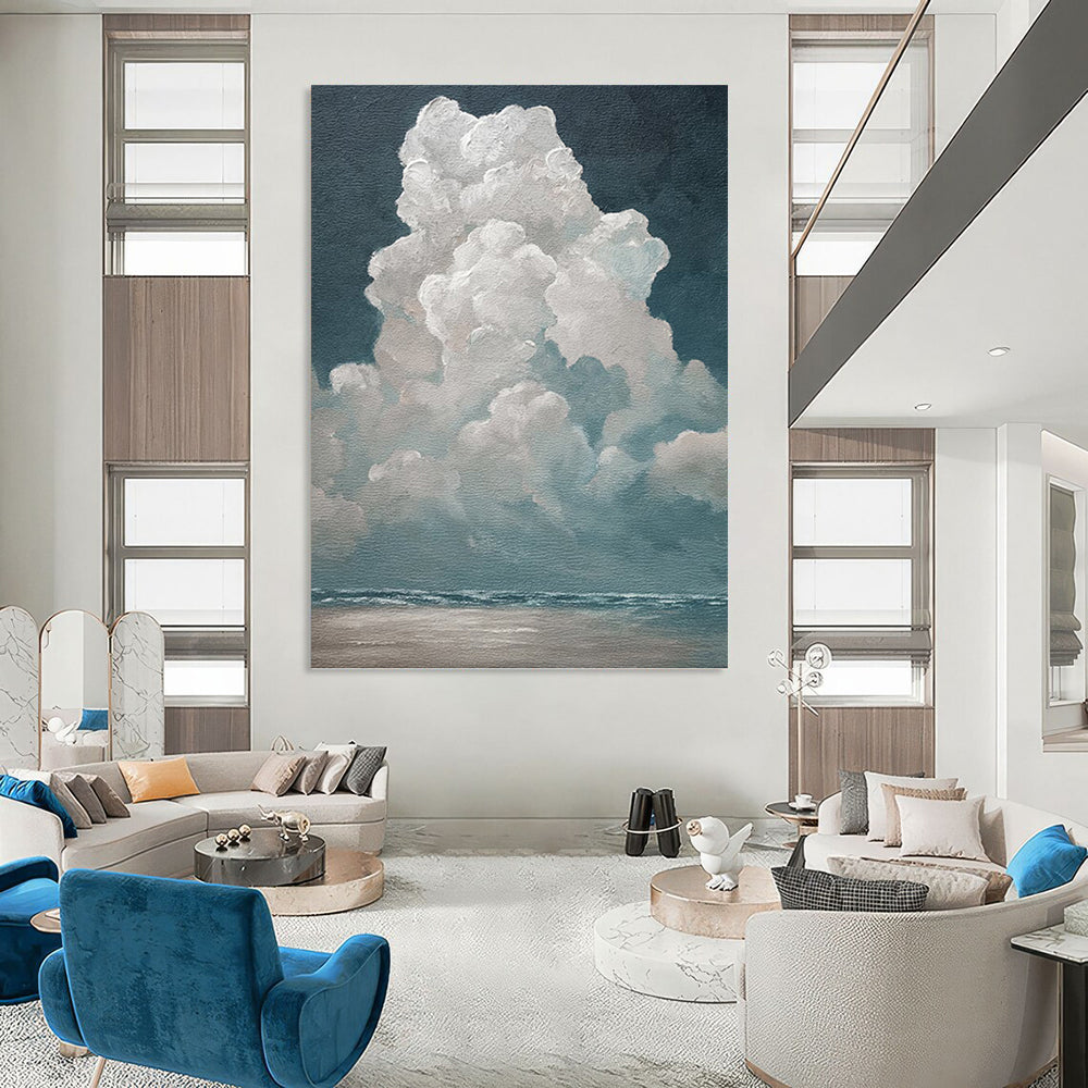 Large - Sized Hand - Painted Textured Custom Abstract Work, for Dining Room and Hallway DKH1459