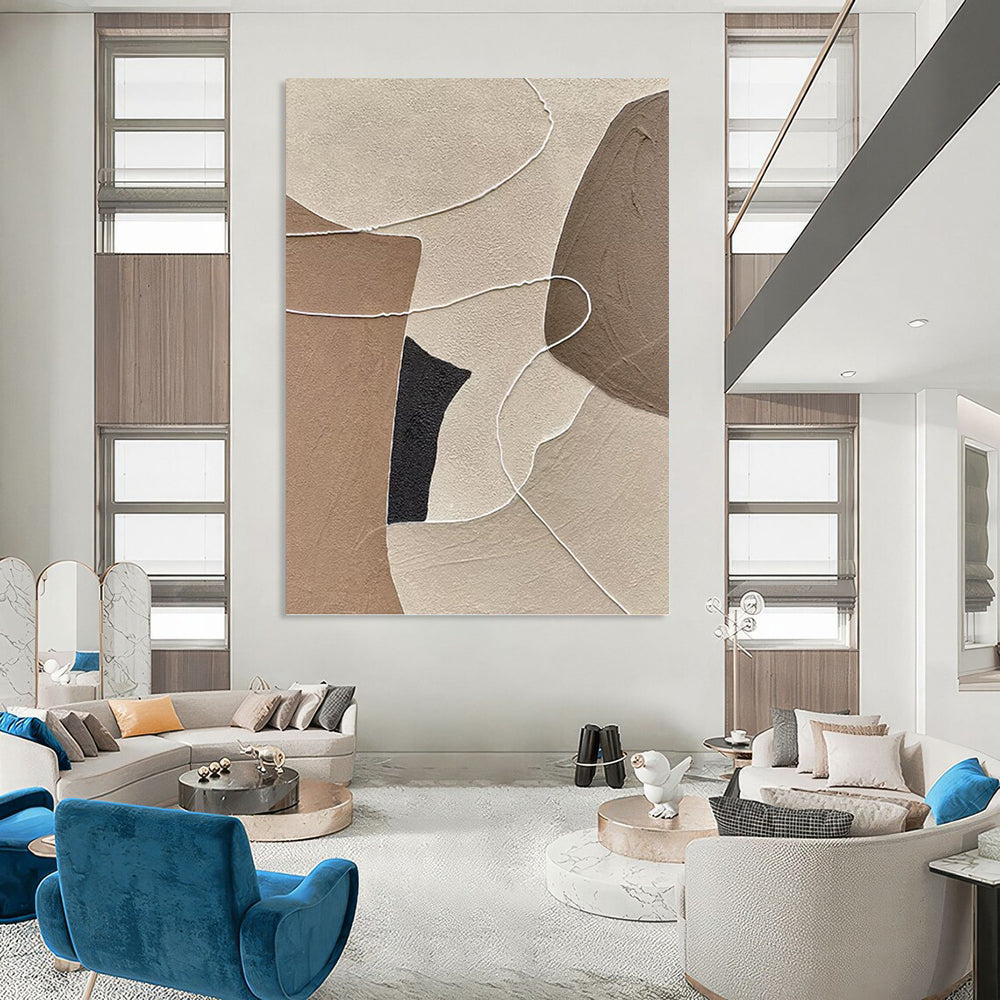 Polished Hand - Painted Textured Abstract Canvas for Hallway & Living Room DKH1313