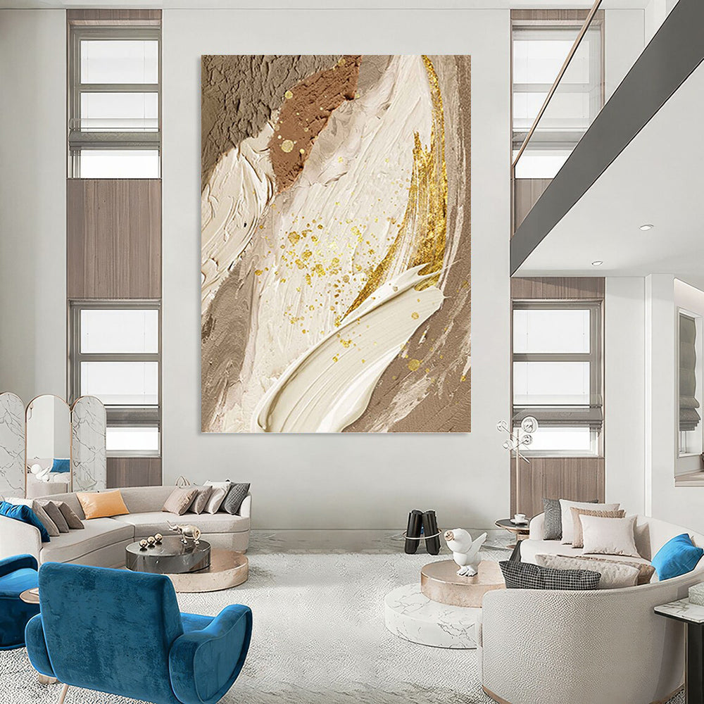 Jumbo Hand - Painted Textured Custom Abstract Painting, for Dining Room and Hallway DKH1477
