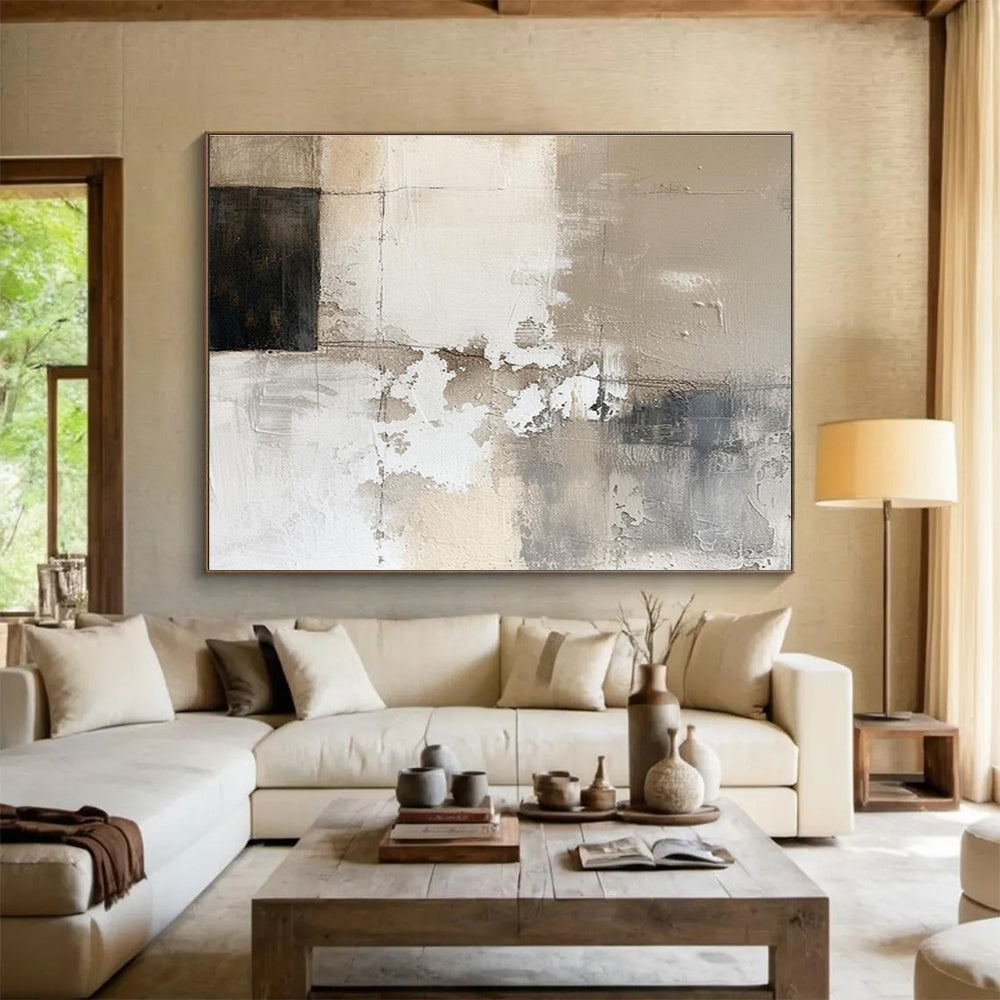 Large - Sized Textured Abstract Canvas for Bedroom & Hallway DKH504