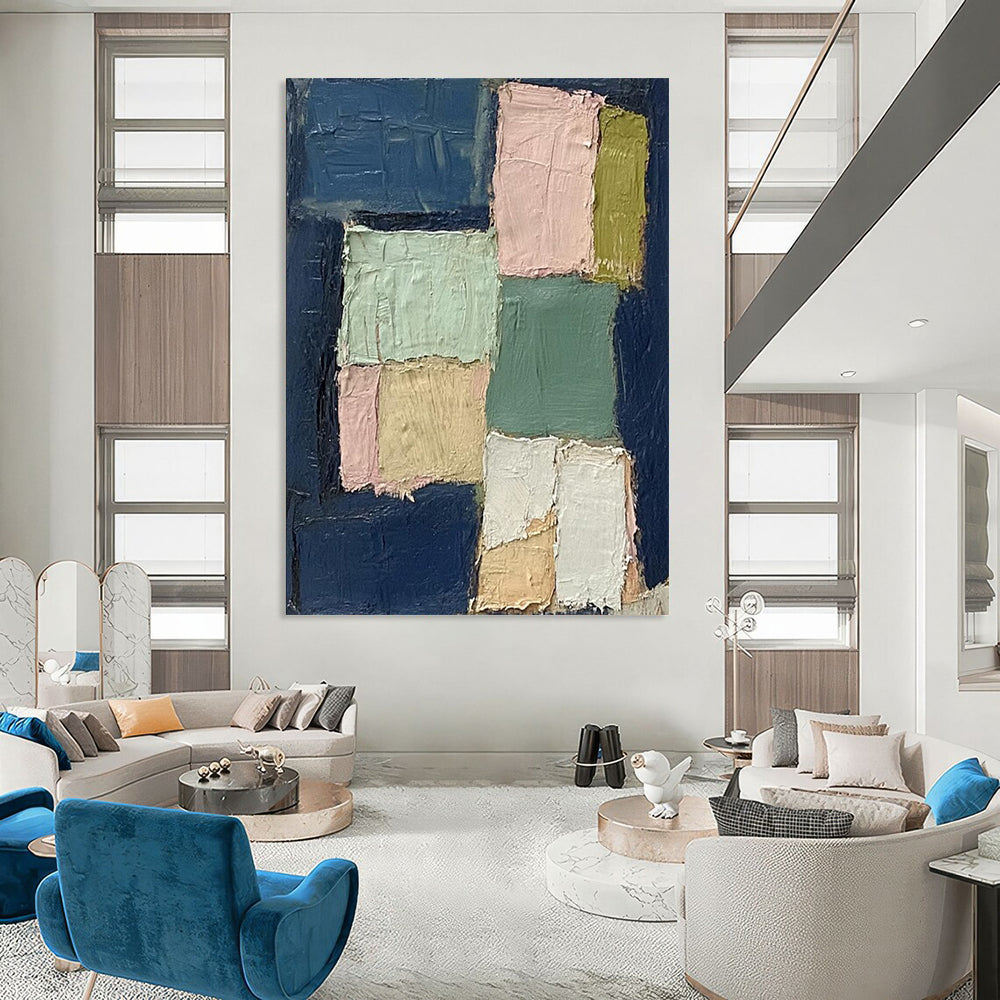 Titanic Hand - Painted Custom Abstract Canvas for Bedroom and Entryway DTP013