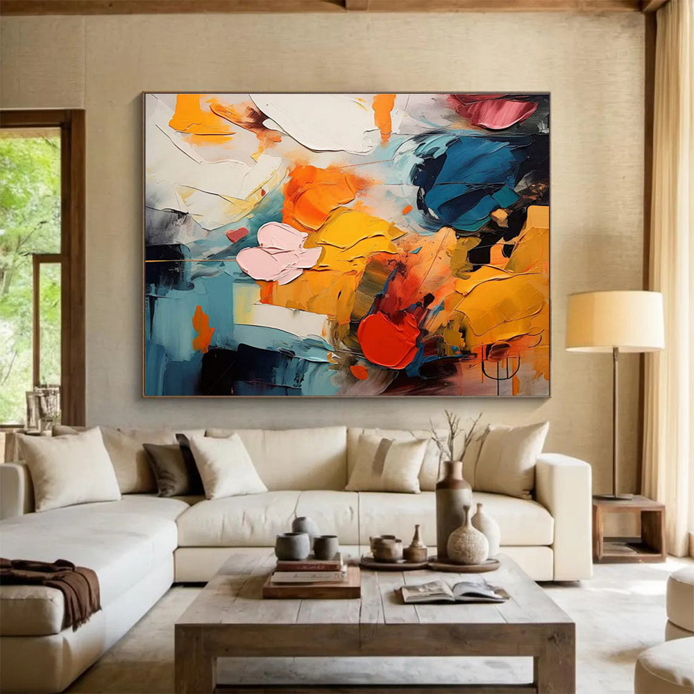 Elevating Original Vast Textured Handmade Abstract Wall Mural for Artistic Enhancement DKH831