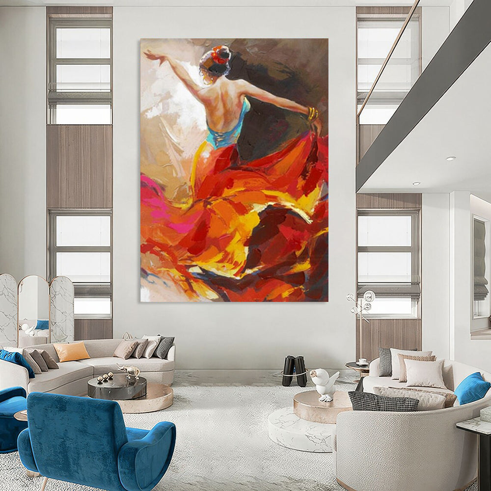 Large-Format Hand-Painted Abstract Canvases for Office & Studio LargeART2178
