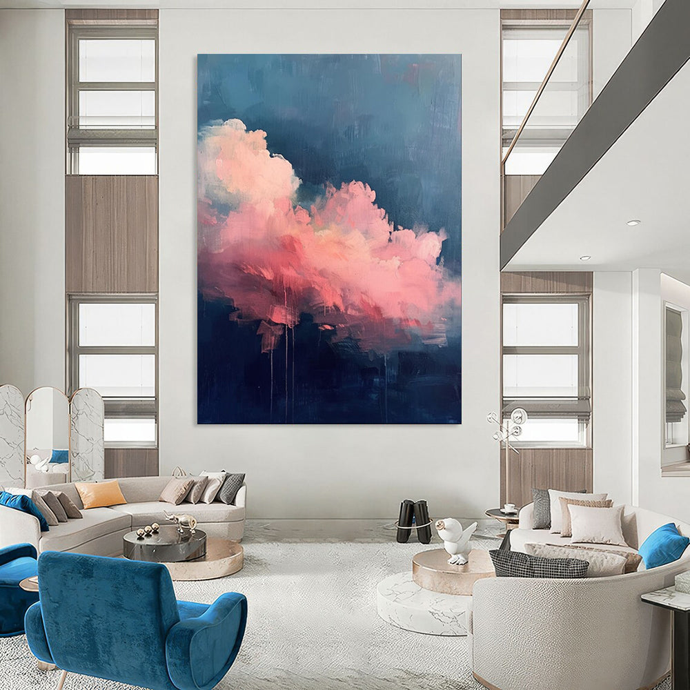 Ethereal & Light-Filled Hand-Painted Custom Abstract Painting for Bedroom & Dining Room LargeART1976