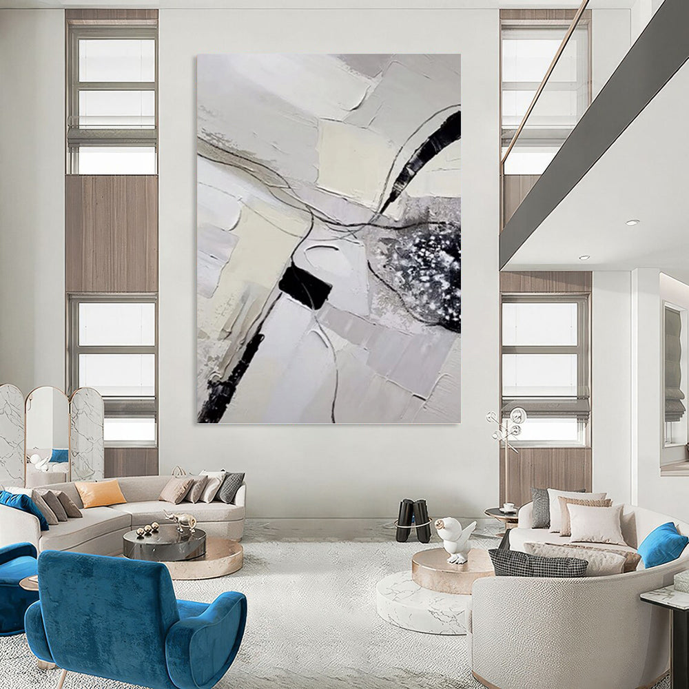 Designer - Led Excellence: Hand - Crafted Textured Canvas Painting for Bedroom & Dining Room DKH1172
