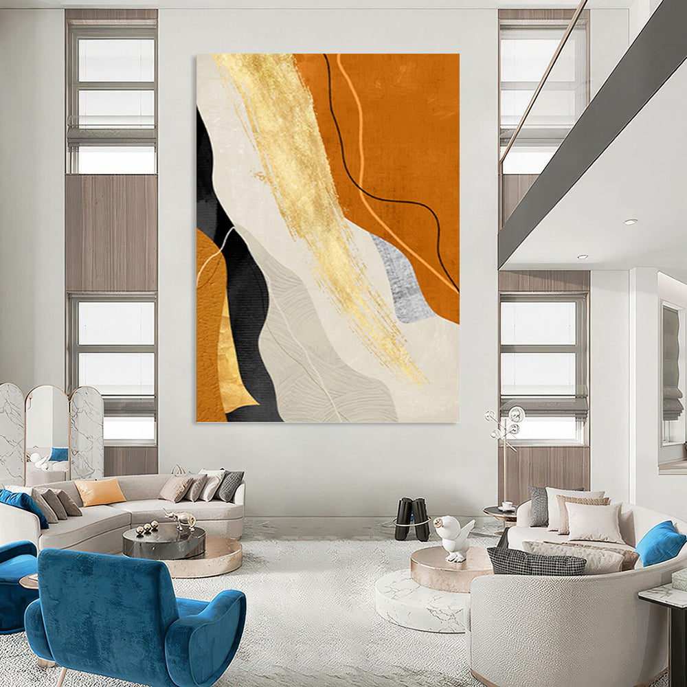 Vast - Sized Hand - Painted Custom Abstract Requiem (with Dynamic Textures), for Office and Dining Room DKH1517