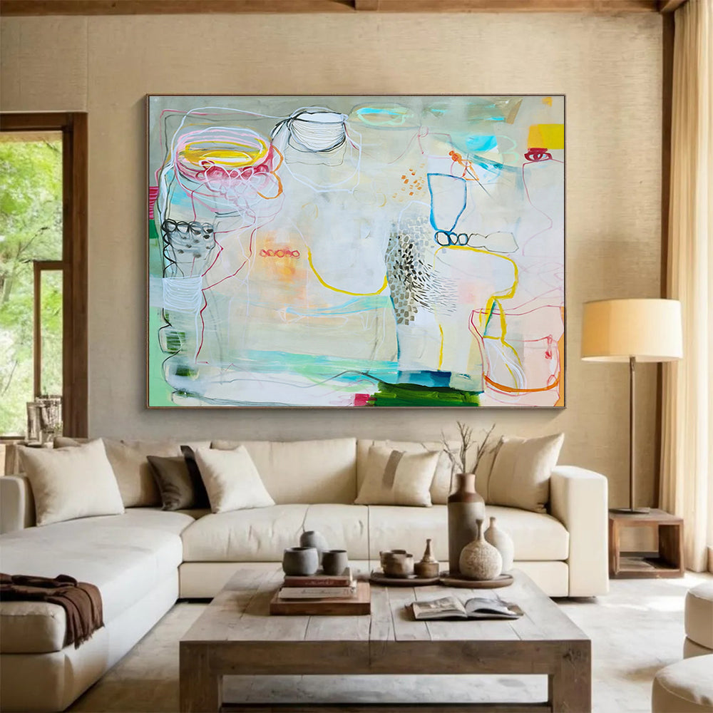 Made - to - Measure Abstract Painting for Bedroom & Bar DKH071