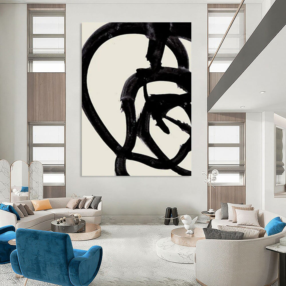Gigantic Hand-Painted Abstract Mural for Dining Room & Bar LargeART2317