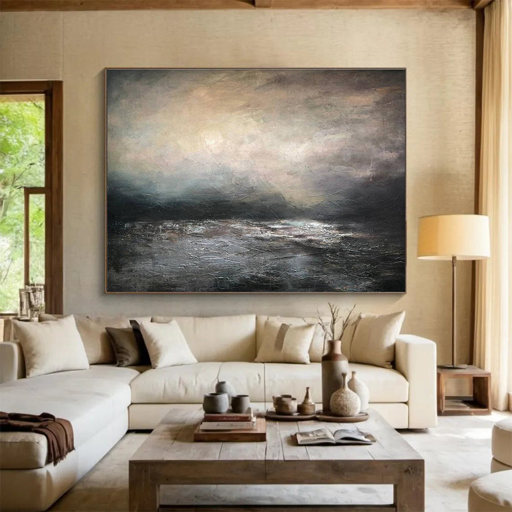 Hand - Crafted Large Textured Abstract Wall Mural for Elegant Touches DKH781