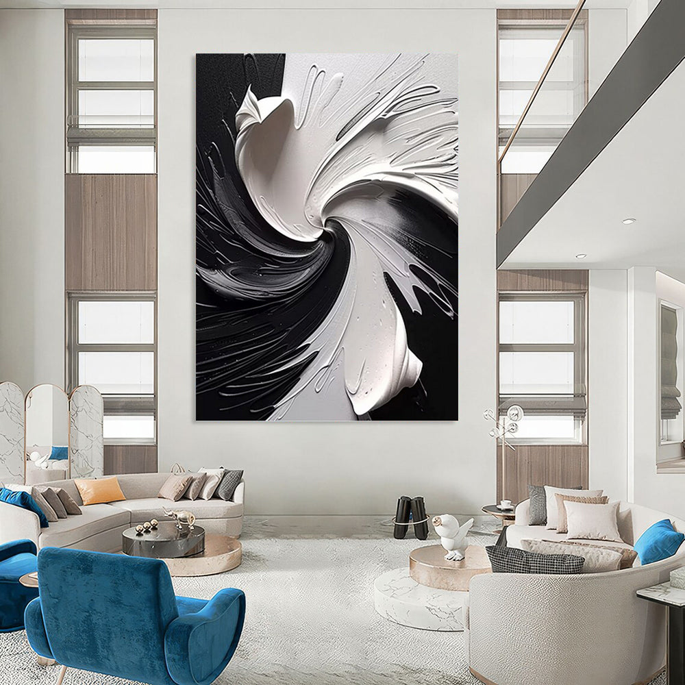 Extra - Vast Hand - Painted Custom Abstract Painting (with Rich Textures), for Office and Bar DKH1474