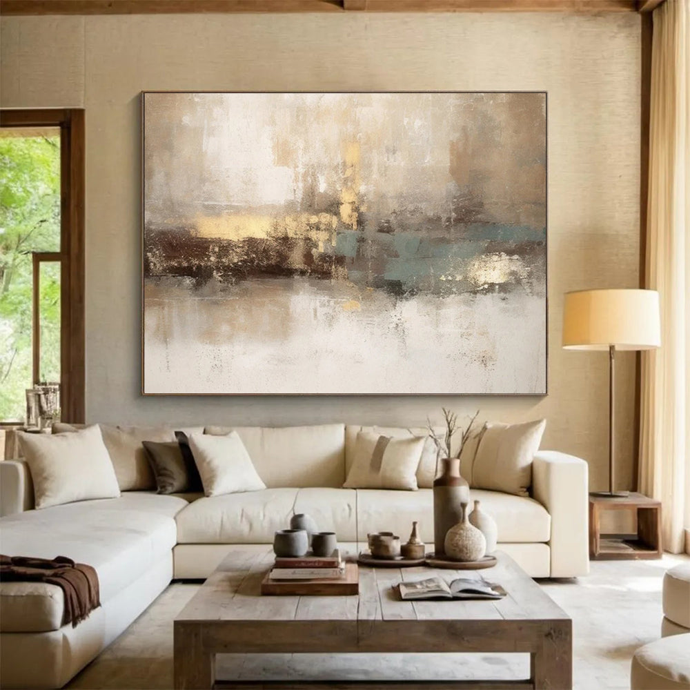 Warm Tones Abstract - Cozy Living Room Charm DLZ070