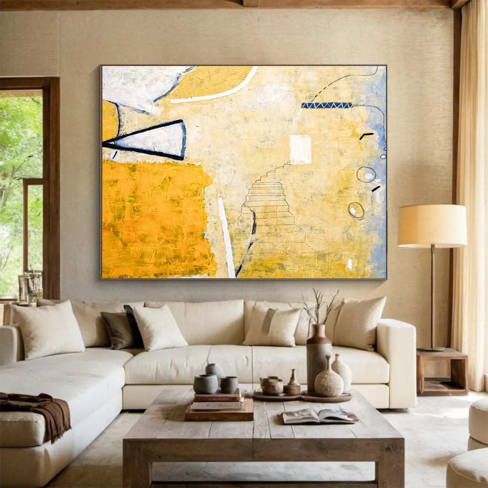Large - Sized Hand - Painted Abstract Art for Bar & Entryway DKH562