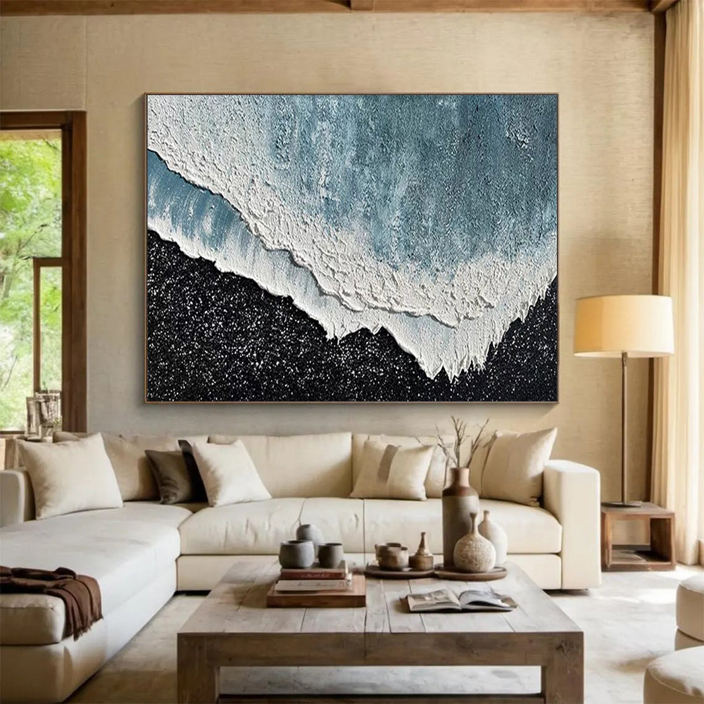 Textured Ocean Wave - Coastal Bathroom or Living Room Art DLZ207