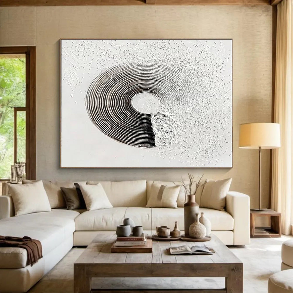 Ethereal & Elegant Hand - Painted Textured Abstract Canvas for Bar & Office DKH645